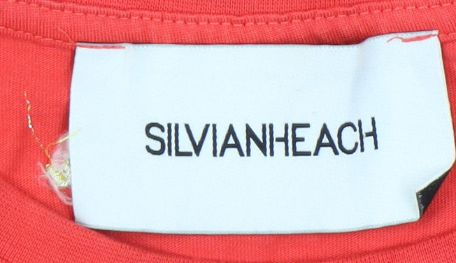 Womens UK Size M Silvian Heach Red Basic T-Shirt