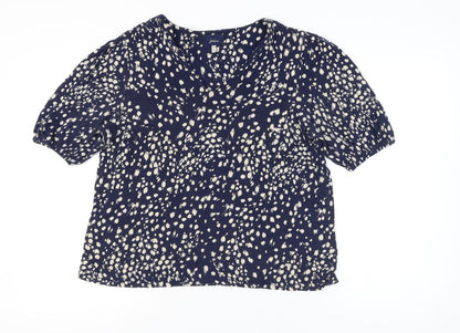 Womens UK Size 16 Joules Blue Tunic Blouse