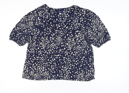 Womens UK Size 16 Joules Blue Tunic Blouse