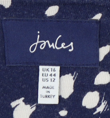 Womens UK Size 16 Joules Blue Tunic Blouse