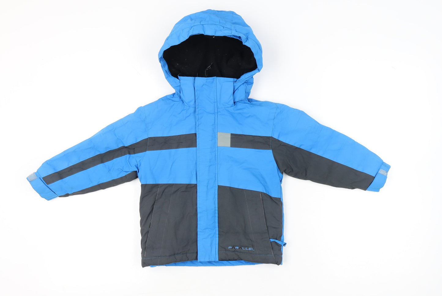 Parallel Boys Blue Grey Ski Jacket Coat Hooded 3-4 Years Winter Outdoor