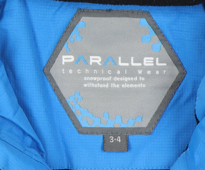 Parallel Boys Blue Grey Ski Jacket Coat Hooded 3-4 Years Winter Outdoor