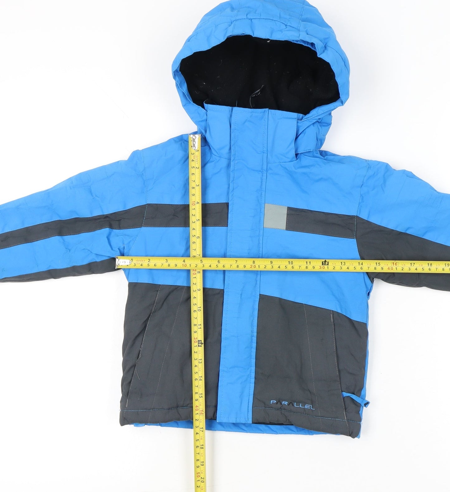 Parallel Boys Blue Grey Ski Jacket Coat Hooded 3-4 Years Winter Outdoor