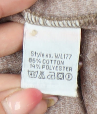 Boden Womens Brown Fleece Button-Up Long Sleeve Collared Top Size L