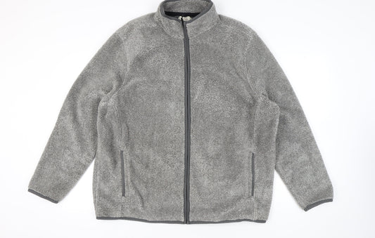 George Men’s Grey 3XL 51-53" Fleece Full Zip Jacket with Pockets