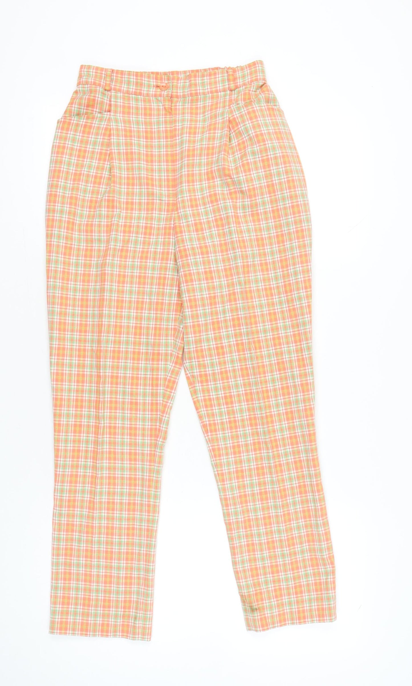 Alice Collins Womens Multicoloured Plaid Cotton Trousers Size 10