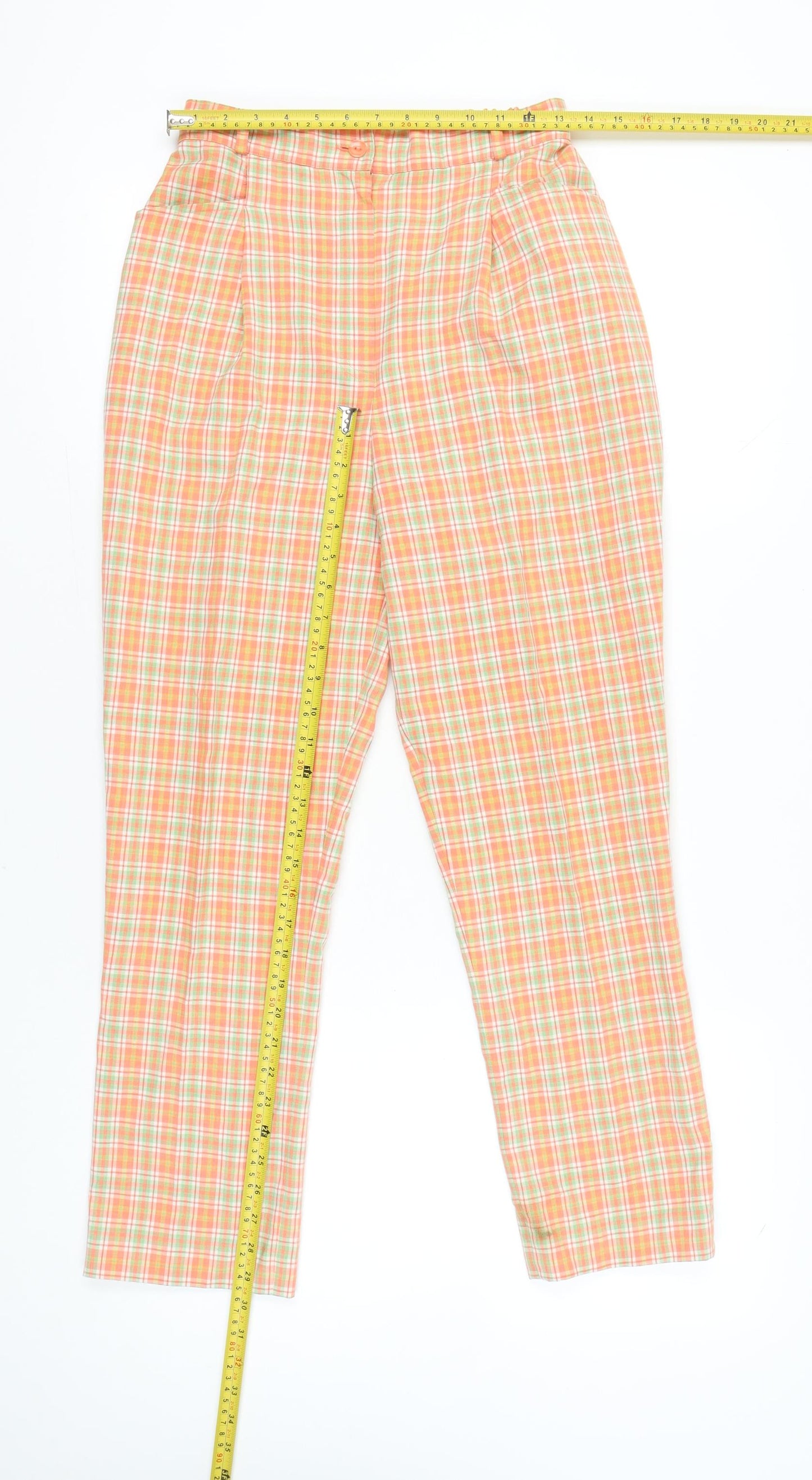Alice Collins Womens Multicoloured Plaid Cotton Trousers Size 10