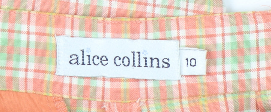 Alice Collins Womens Multicoloured Plaid Cotton Trousers Size 10