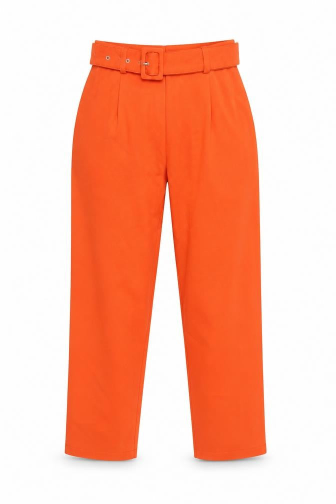 Womens UK Size 8 Missguided Regular Fit Paperbag Orange Trousers