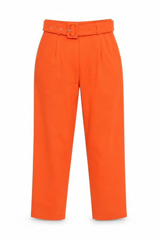 Womens UK Size 8 Missguided Regular Fit Paperbag Orange Trousers