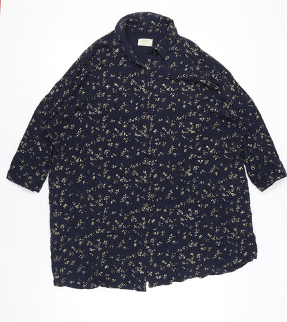 Hush Womens Blue Floral Nightshirt Size 12 Viscose Blend