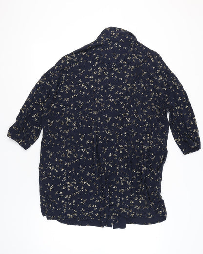 Hush Womens Blue Floral Nightshirt Size 12 Viscose Blend
