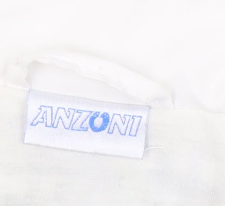 Anzoni Womens White Floral Retro Bomber Jacket Size 14