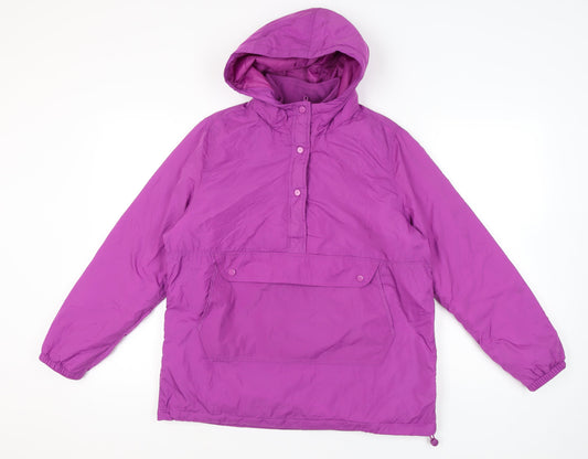 Tu Woman Purple Hooded Anorak Jacket Size M Mid Length Casual