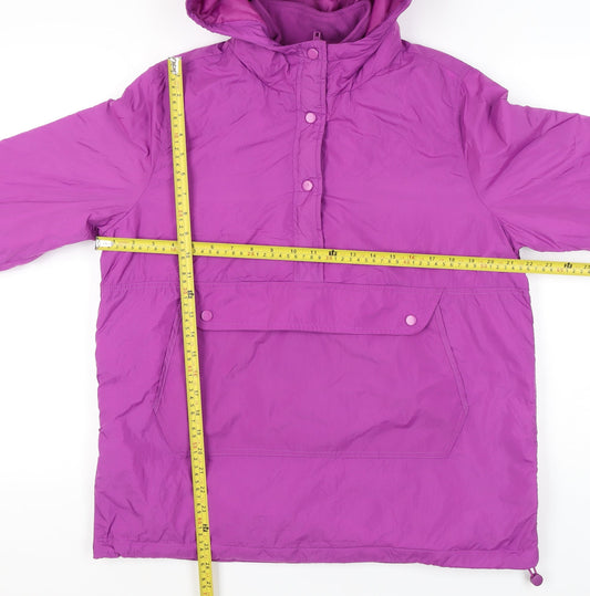 Tu Woman Purple Hooded Anorak Jacket Size M Mid Length Casual