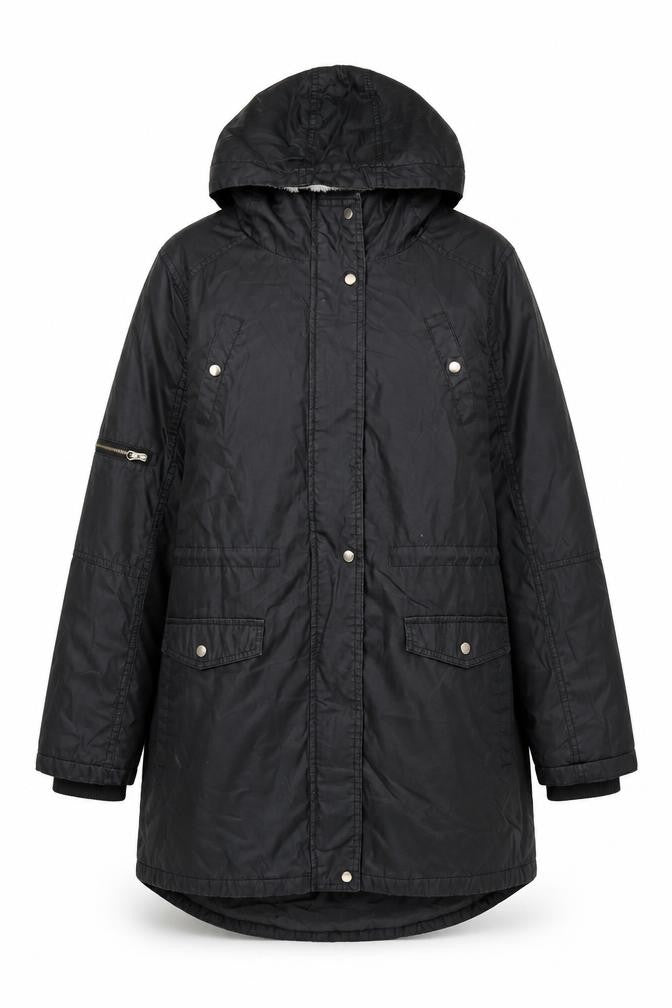 Womens UK Size M Oasis Black Parka Coat