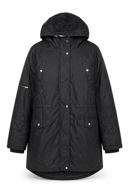 Womens UK Size M Oasis Black Parka Coat