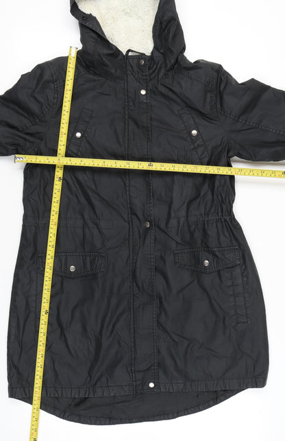 Womens UK Size M Oasis Black Parka Coat