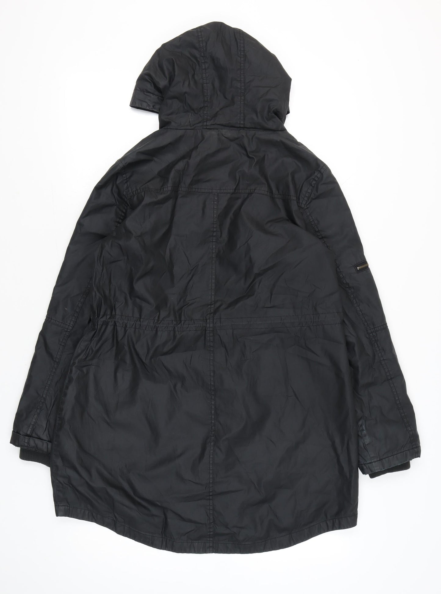 Womens UK Size M Oasis Black Parka Coat