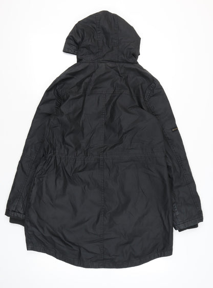 Womens UK Size M Oasis Black Parka Coat