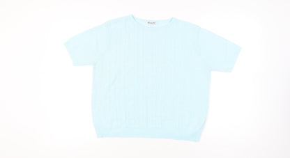 Berkertex Women’s Blue Knit Short Sleeve T-Shirt Size 14-16