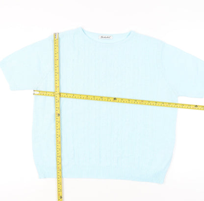 Berkertex Women’s Blue Knit Short Sleeve T-Shirt Size 14-16