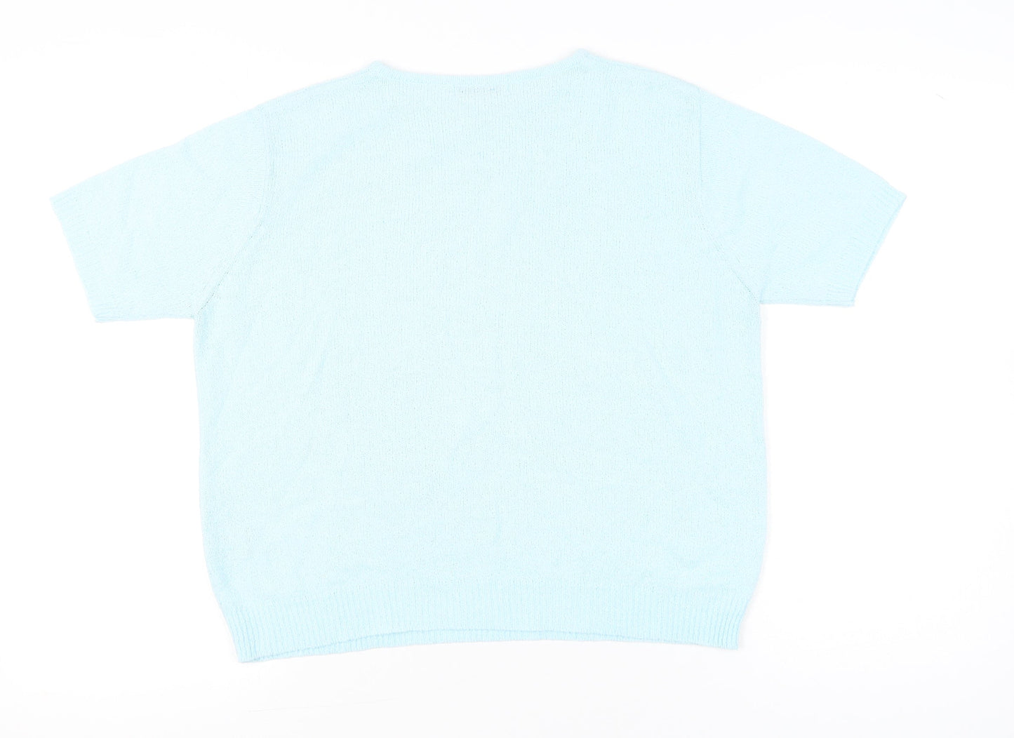 Berkertex Women’s Blue Knit Short Sleeve T-Shirt Size 14-16