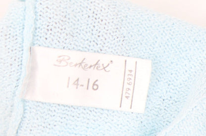 Berkertex Women’s Blue Knit Short Sleeve T-Shirt Size 14-16