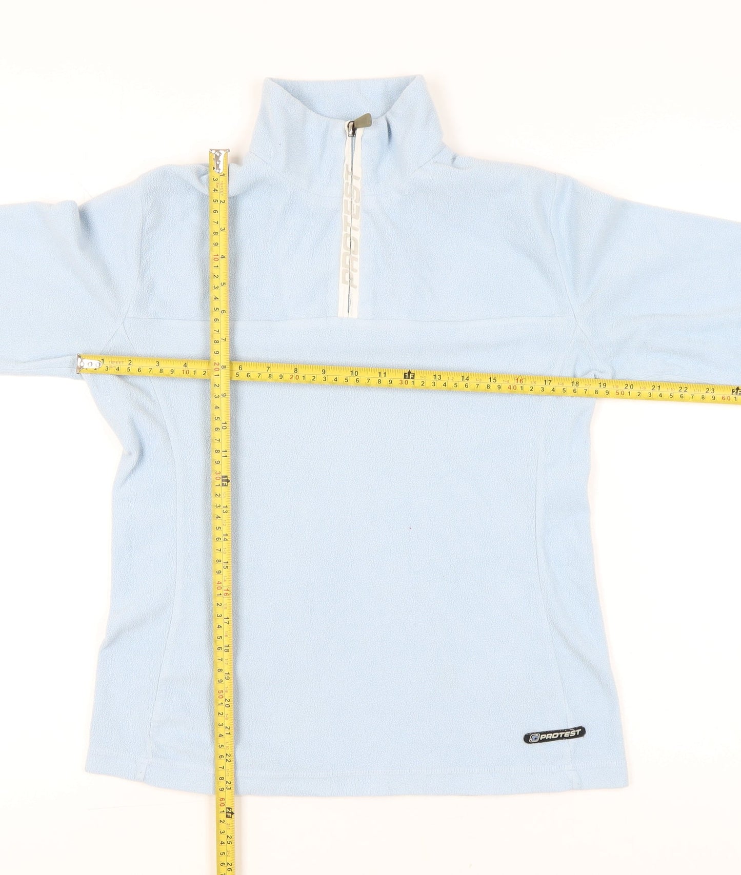 Protest Girlz Women UK 14 Blue Fleece Sweatshirt 1/2 Zip Pullover