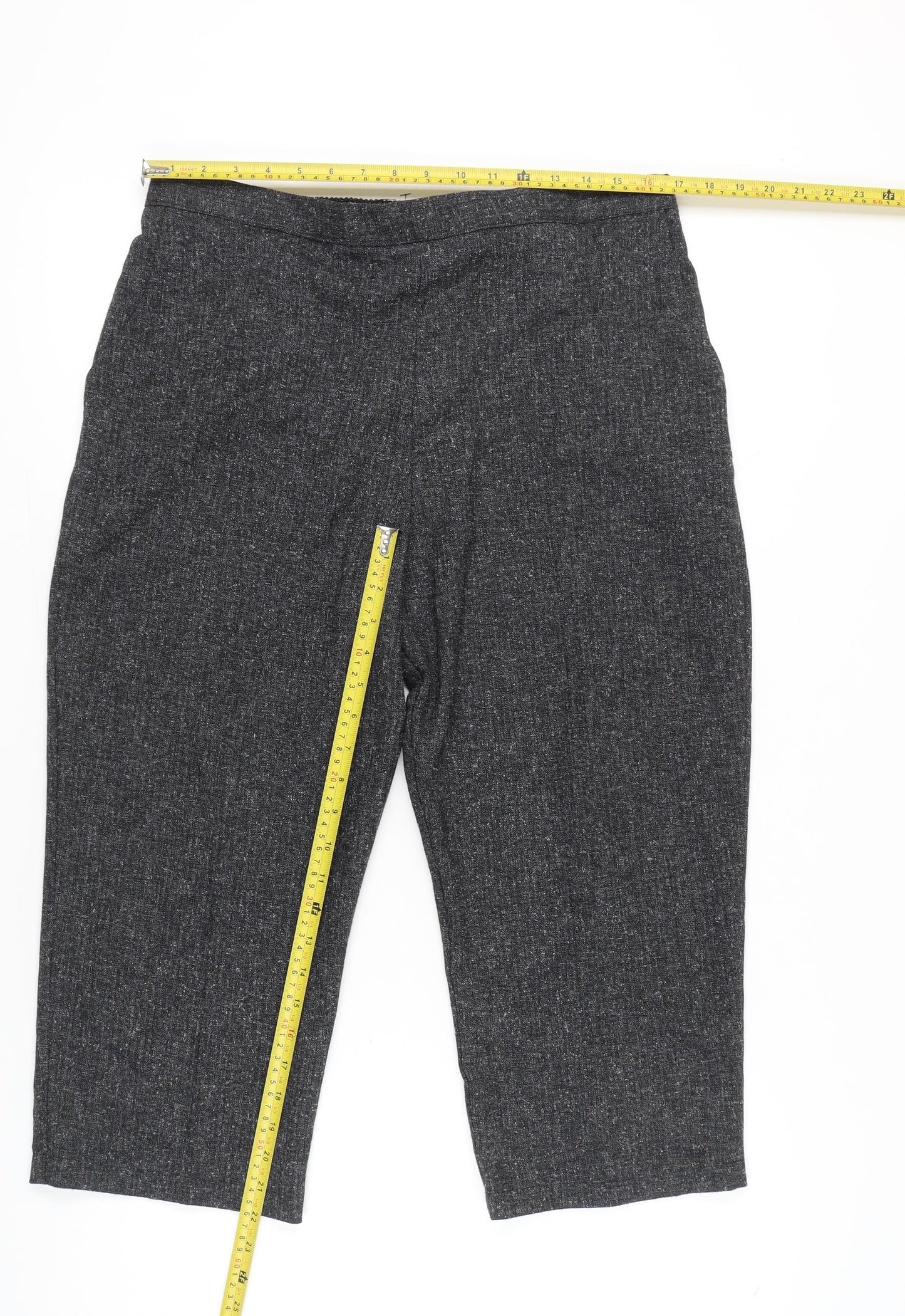 Autonomy Women Grey Cropped Straight Trousers Size 20