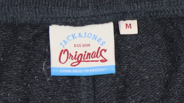 Jack & Jones Mens Blue Sweatpants M Regular Fit Cotton Blend Joggers