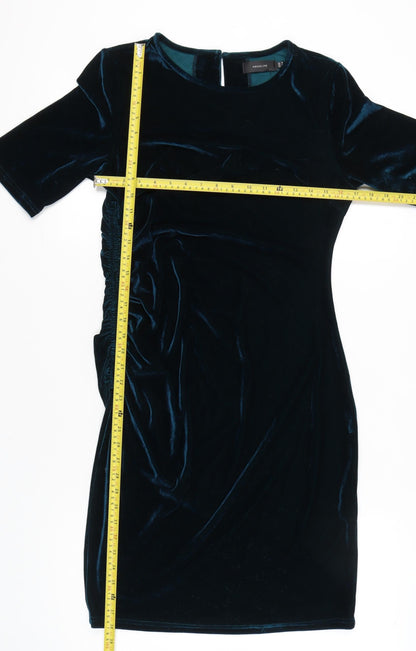 Angeleye Womens Black Velvet Bodycon Dress Size 14 Party Cocktail