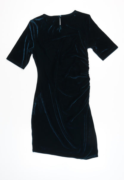 Angeleye Womens Black Velvet Bodycon Dress Size 14 Party Cocktail