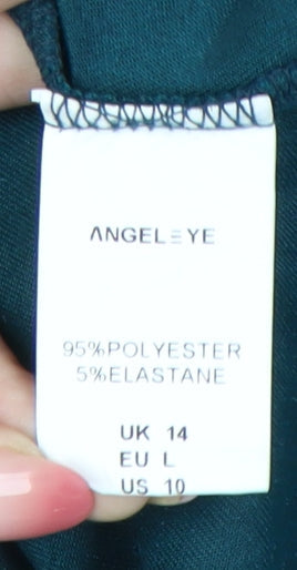 Angeleye Womens Black Velvet Bodycon Dress Size 14 Party Cocktail