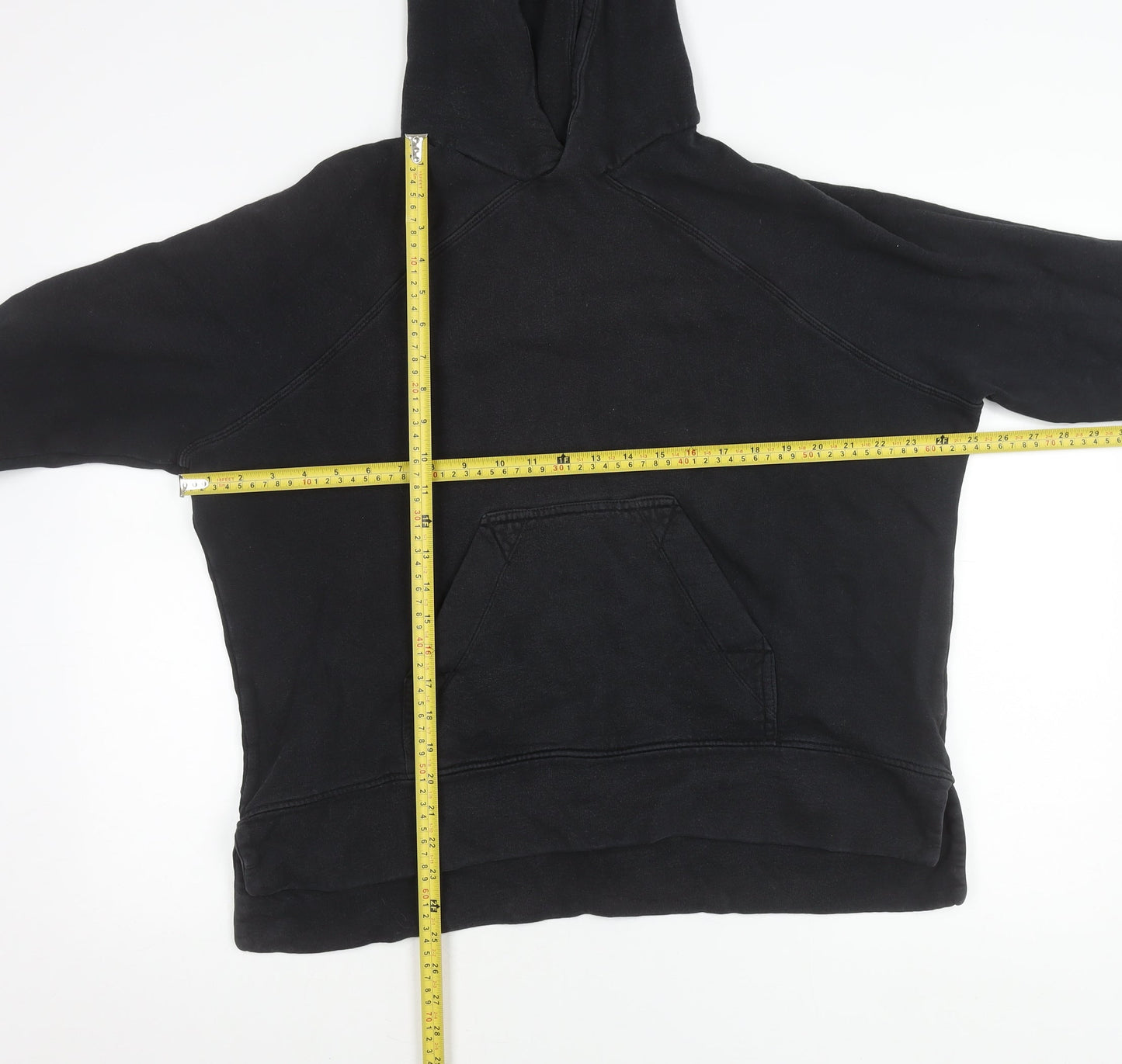 Kin Men’s Black Pullover Hoodie Size S Cotton Fleece Casual