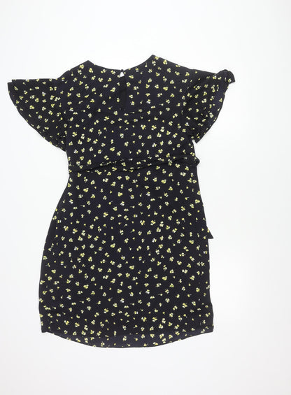 H&M MAMA Women’s Black Floral A-Line Maternity Dress S