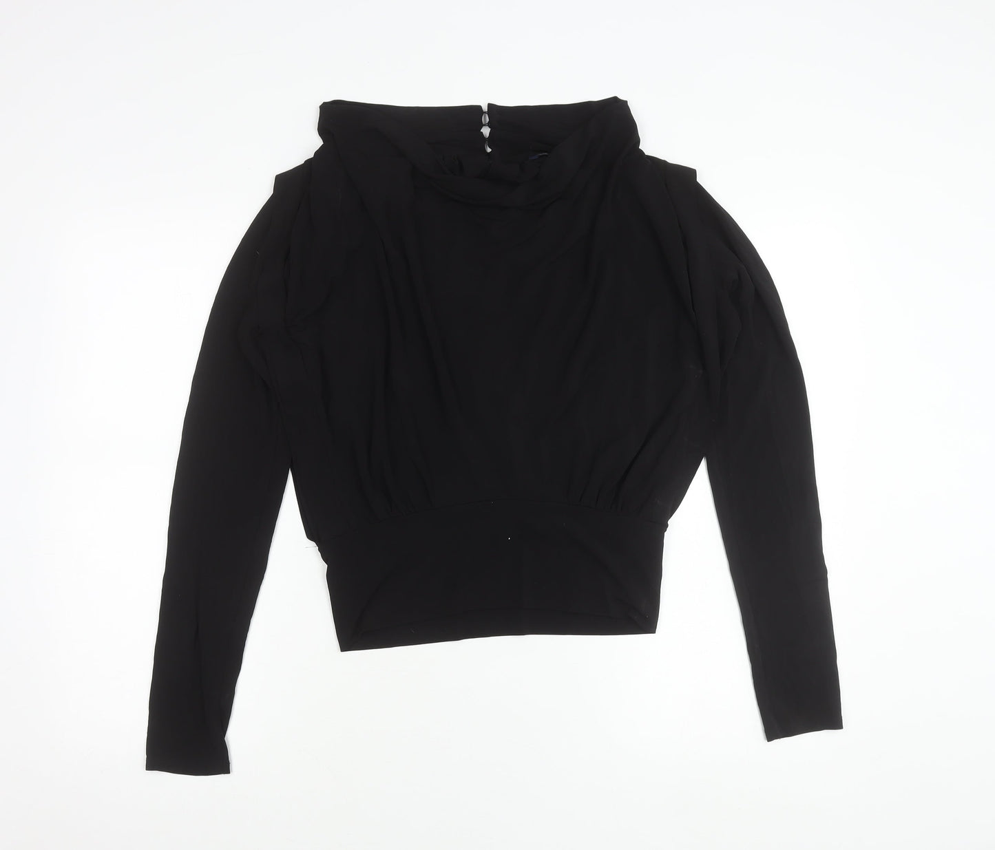 Womens UK Size M French Connection Black Cowl Neck Blouse