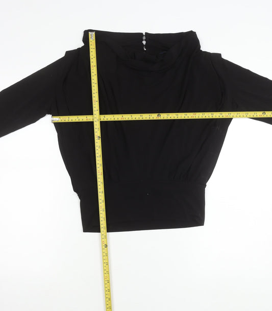 Womens UK Size M French Connection Black Cowl Neck Blouse