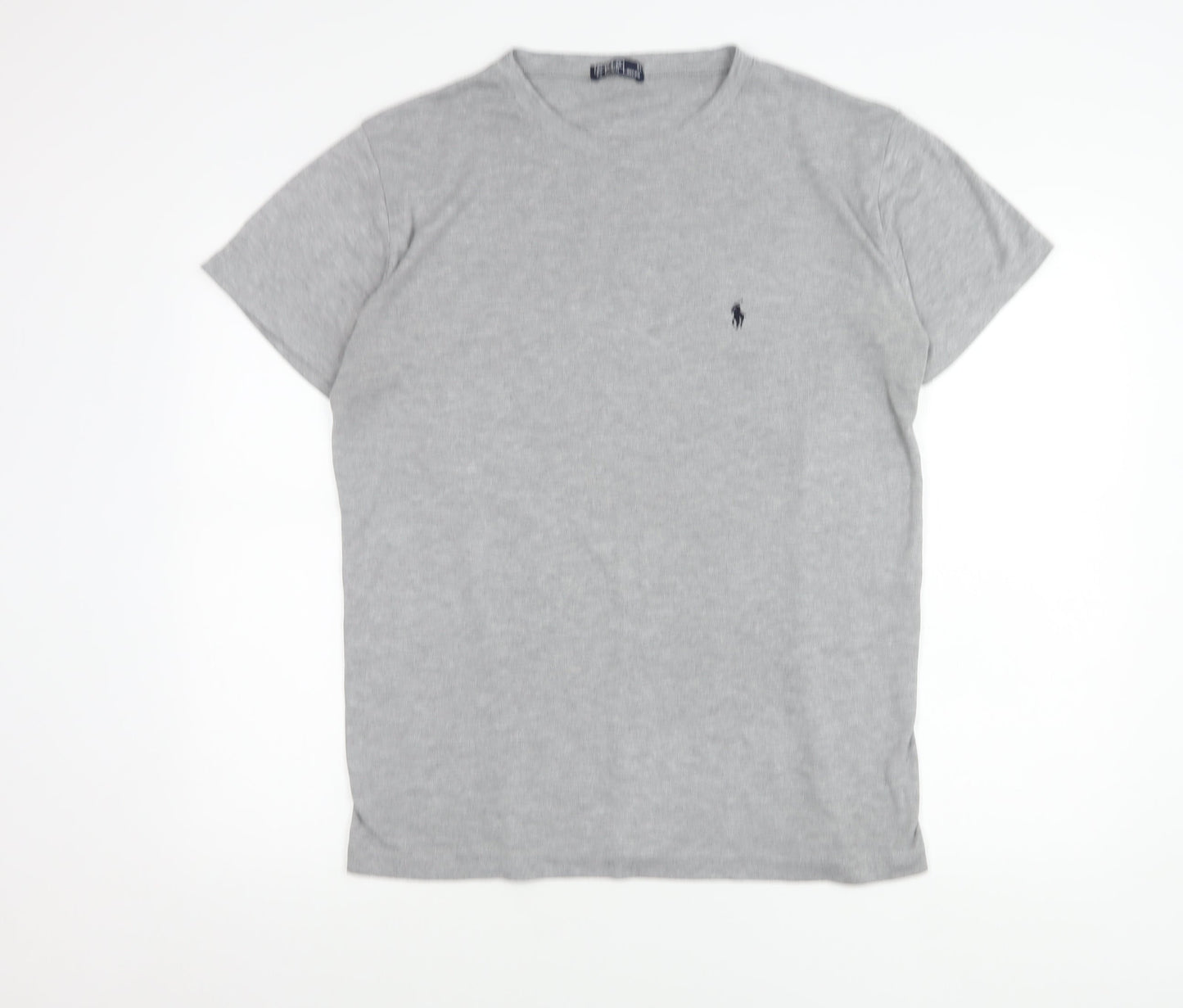 Ralph Lauren Mens Grey XL Crew Neck Cotton T-Shirt Classic Logo