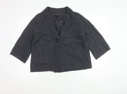Sarah Spencer Women’s Grey Wool Angora Cardigan Size M V-Neck