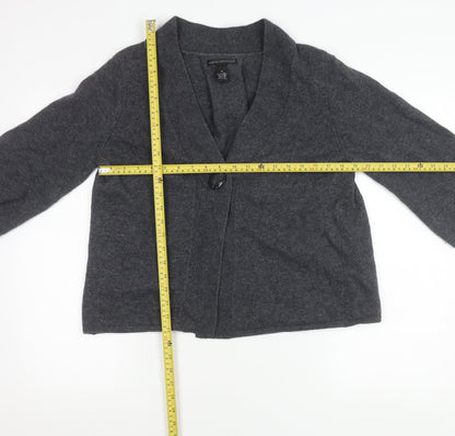 Sarah Spencer Women’s Grey Wool Angora Cardigan Size M V-Neck