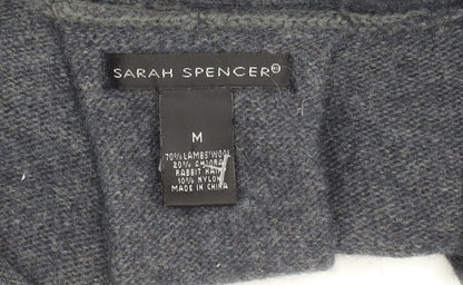 Sarah Spencer Women’s Grey Wool Angora Cardigan Size M V-Neck