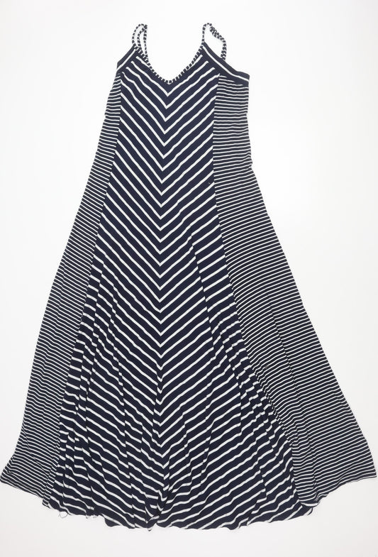 Cynthia Rowley Women’s Blue Striped Midi Swing Dress Size M