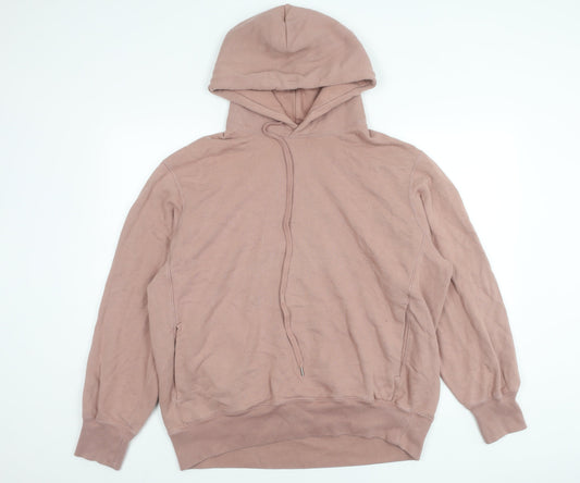 Uniqlo Men’s Pink XL Pullover Hoodie Cotton Blend Hooded Sweatshirt
