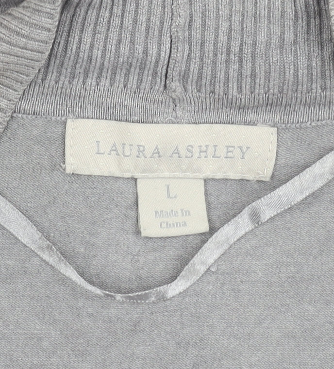 Womens UK Size L Laura Ashley Grey Cardigan Jumper