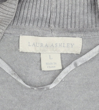 Womens UK Size L Laura Ashley Grey Cardigan Jumper
