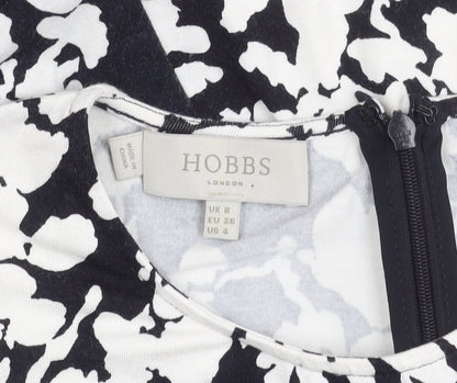 Hobbs Women’s Blue Floral Fit & Flare Dress Size 8 Long Sleeve