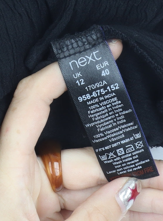 Next Women’s Black Viscose A-Line Beach Dress Size 12