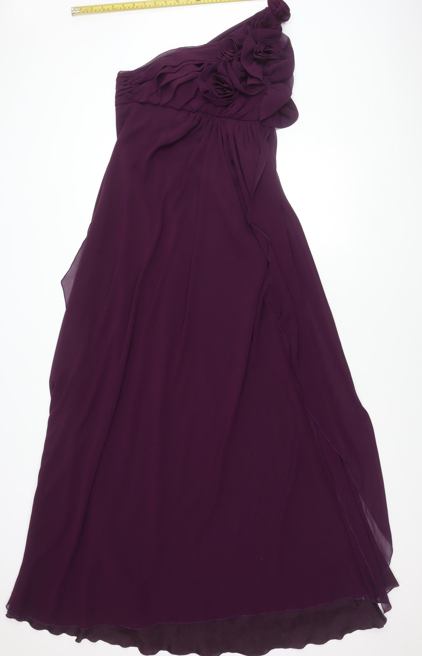 ABS by Allen Schwartz Women’s Purple One Shoulder Formal Gown Size 10