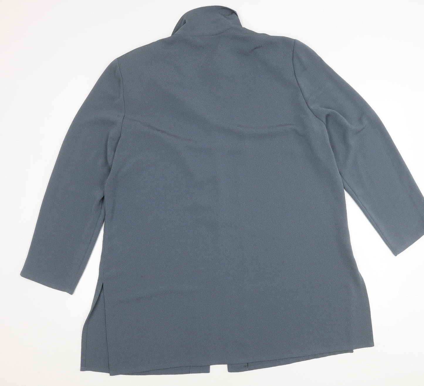 Jacques Vert Womens Blue Size 18 Collared Button Up Tunic Blouse